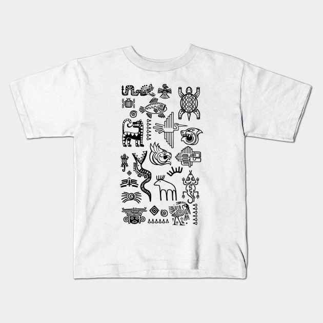 native american symbols Kids T-Shirt by Lamink